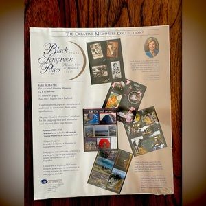 2 New- Creative Memories Black Scrapbook Refill Pages 12x15